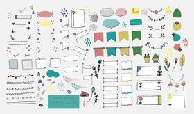 多样手绘信息图表元素集