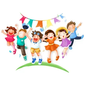 童年快乐演出舞台幼儿园迎新卡通背景元旦晚会
