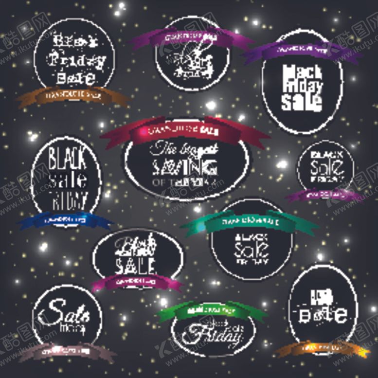 编号：32694810020620541366【酷图网】源文件下载-多彩促销标签集合