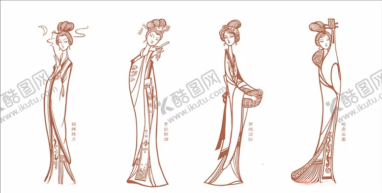 编号：37011506180931058471【酷图网】源文件下载-四大美女
