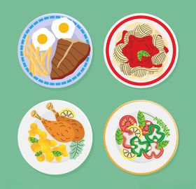 美味食物盘中餐图片AI设计素材AI矢量图