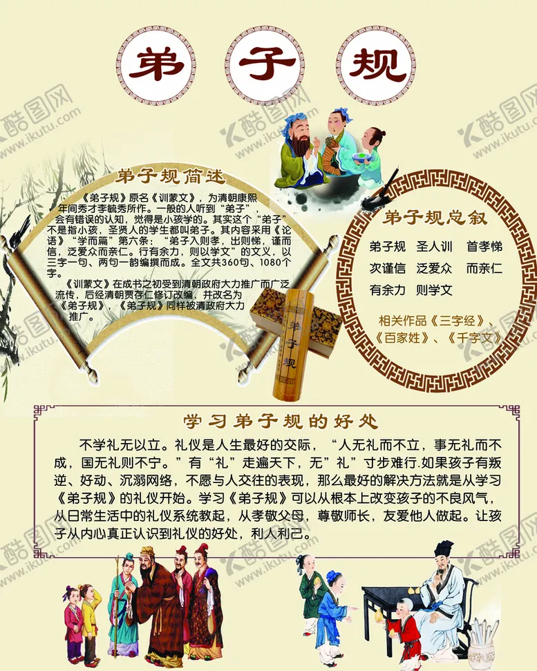 编号：32608109130311220725【酷图网】源文件下载-国学传统文化三字经中华孝道