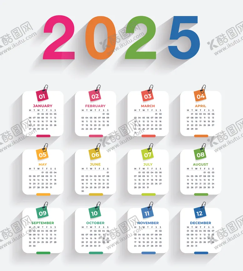 编号：13452912131618217947【酷图网】源文件下载-2025年日历