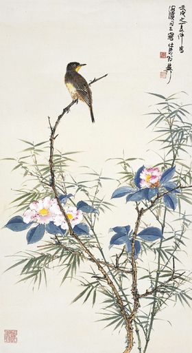 花鸟画竹子玄关图