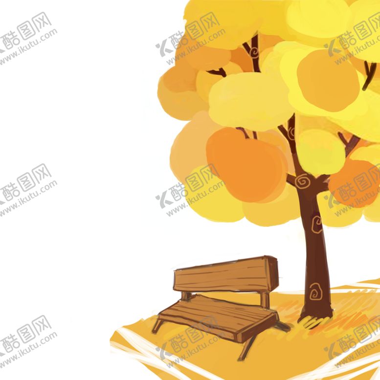 编号：80439202131837035553【酷图网】源文件下载-秋天 风景 公园 长椅 叶子 