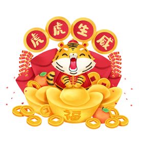 虎年快乐大吉展架新