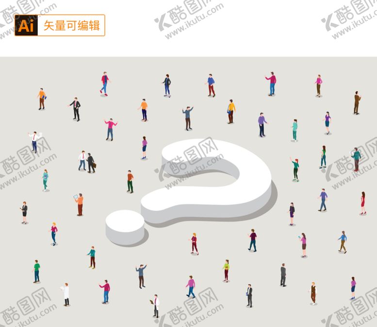 编号：40172909131454294039【酷图网】源文件下载-等轴测立体人物素材人群俯视人群