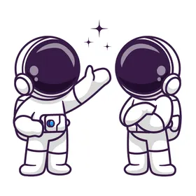 宇航员Q版天星星手绘天