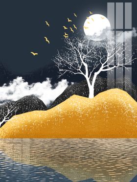 金箔山水装饰画
