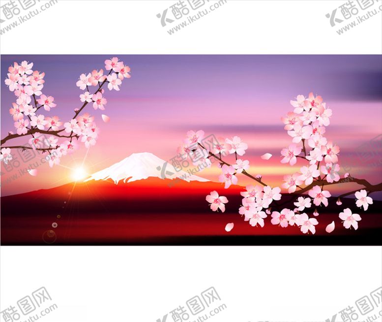 编号：22076907070620042998【酷图网】源文件下载-樱花矢量背景
