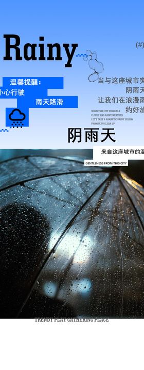 雨天温馨提示海报 