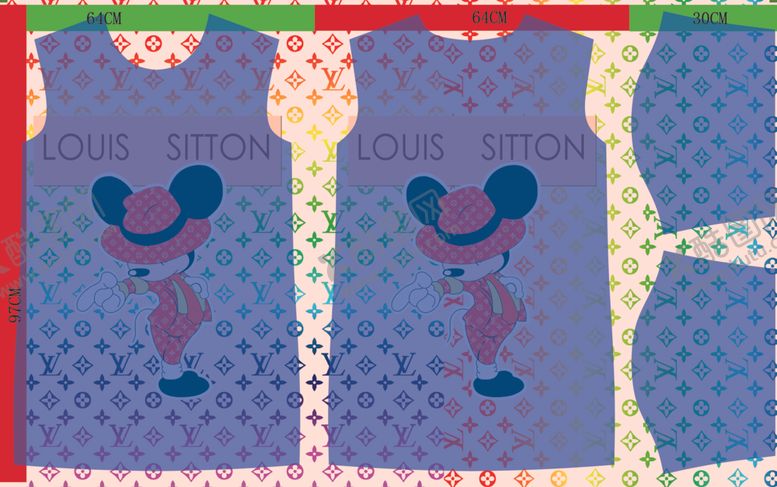 编号：13140509251124225886【酷图网】源文件下载-米奇古驰字母数码印花