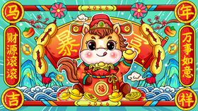 马年国潮插画