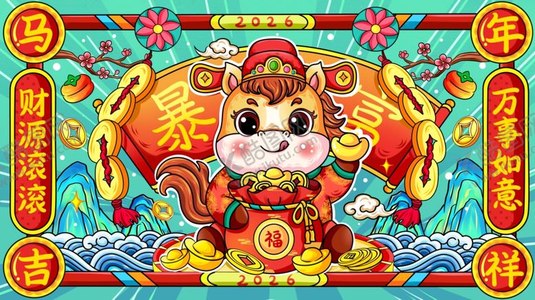 编号：75167904022157185325【酷图网】源文件下载-马年国潮插画