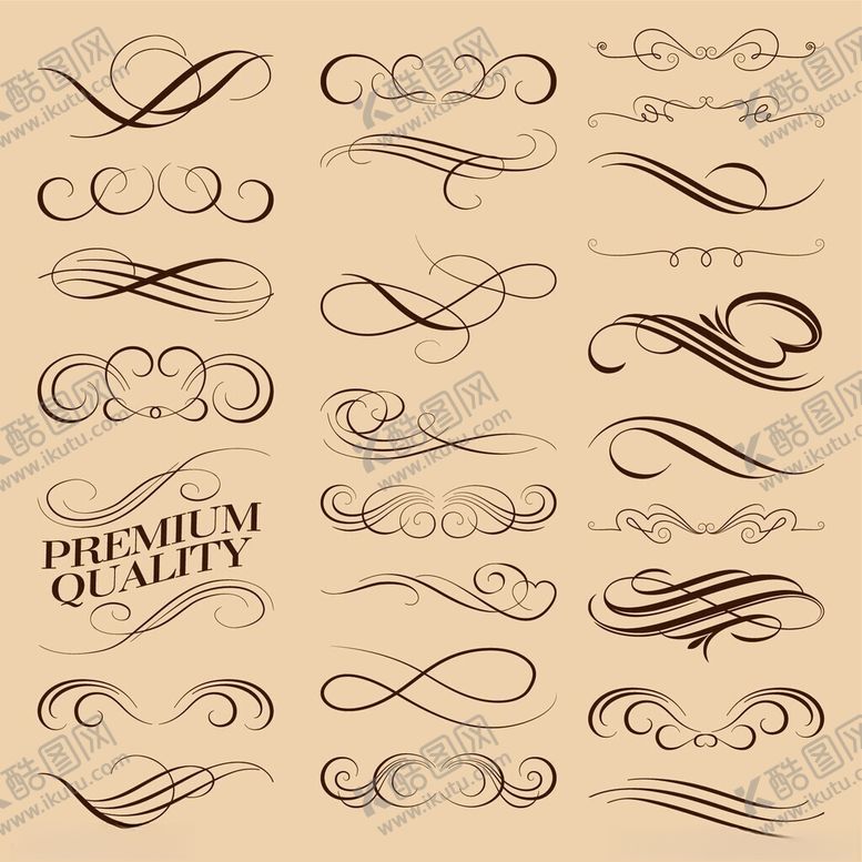 编号：96680411181302187538【酷图网】源文件下载-复古优雅装饰性花纹集合