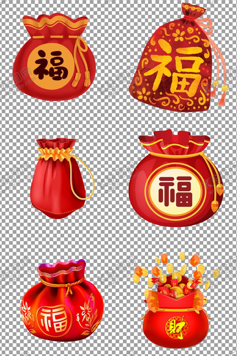 编号：77247105190323016807【酷图网】源文件下载-红色新年福袋