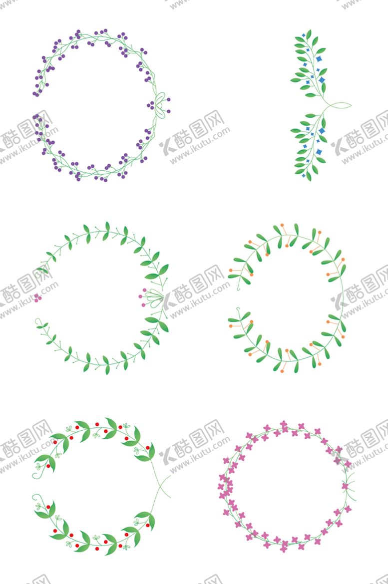 编号：91362009201544391802【酷图网】源文件下载-植物叶子花环