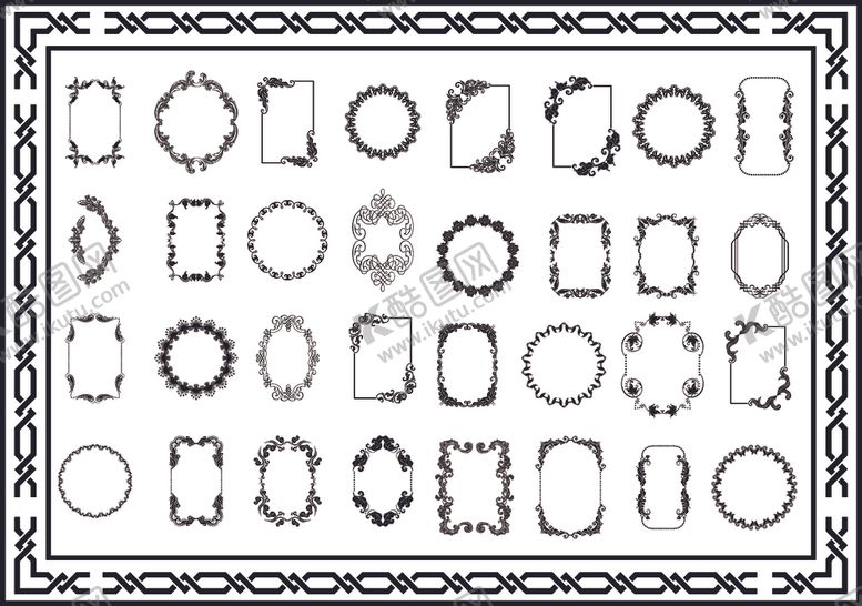 编号：50172610271948363185【酷图网】源文件下载-花纹边框