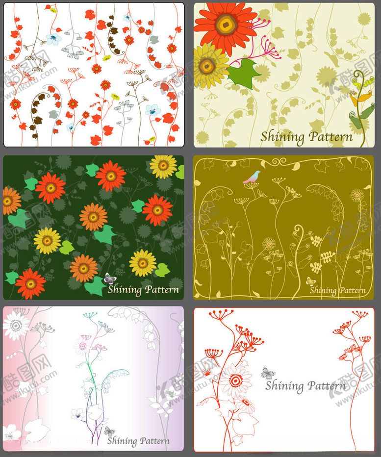 编号：74153211012344376137【酷图网】源文件下载-多彩花卉图案背景素材