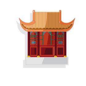 手绘古建筑