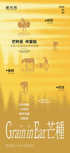 芒种抽象创意节气海报