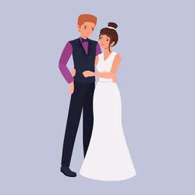 新郎新娘夫妻男人婚姻婚纱