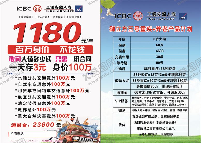编号：79886109250833513856【酷图网】源文件下载-工银安盛保险传单图片