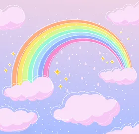 卡通儿童节精美彩虹桥