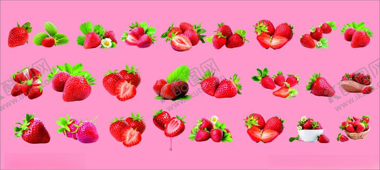 编号：82684304250450078314【酷图网】源文件下载-粉色背景上的多彩草莓图案