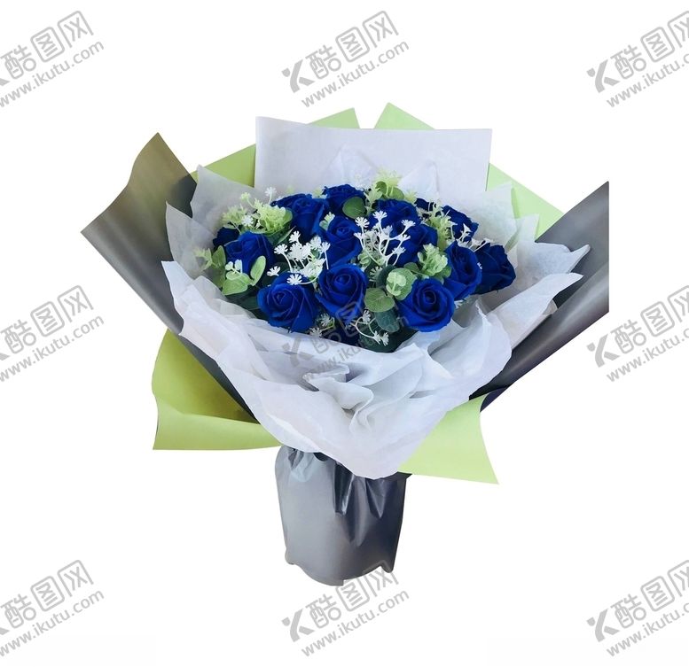 编号：40626309241528271540【酷图网】源文件下载-一束蓝色的鲜花素材求婚恋爱鲜花