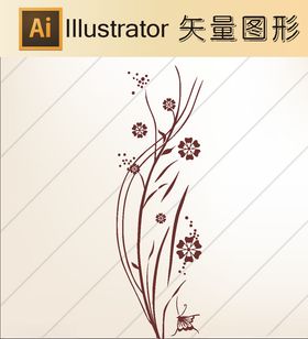 花草剪纸花草壁纸简洁手绘