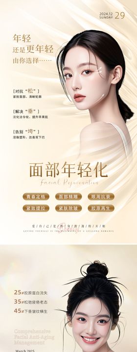 美业抗衰系列海报 面部年轻化