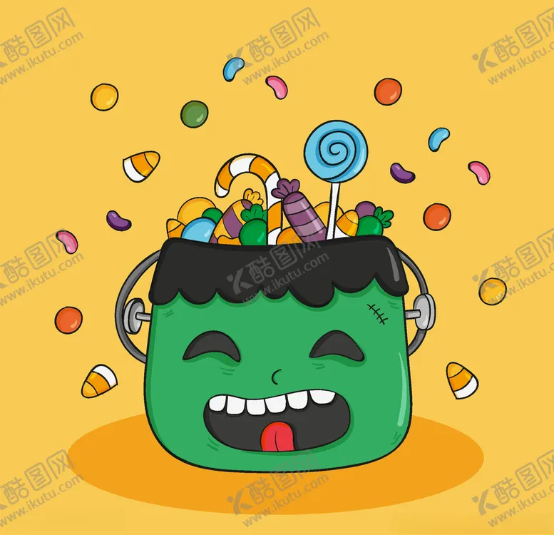 编号：72919103090508416941【酷图网】源文件下载-万圣节糖果篮子