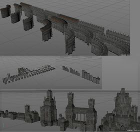 C4D模型卡通城堡游乐场