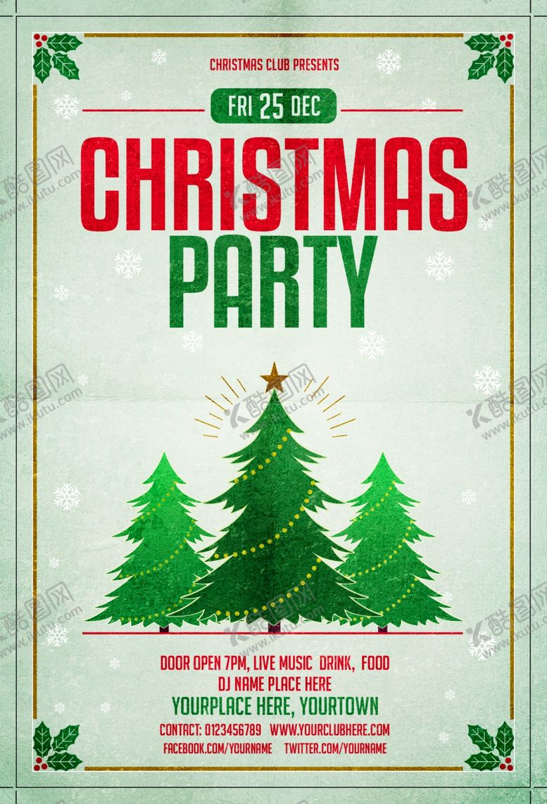 编号：19392310220357578395【酷图网】源文件下载-圣诞节海报