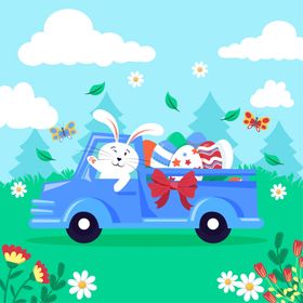 可爱兔子背景壁纸小复活节