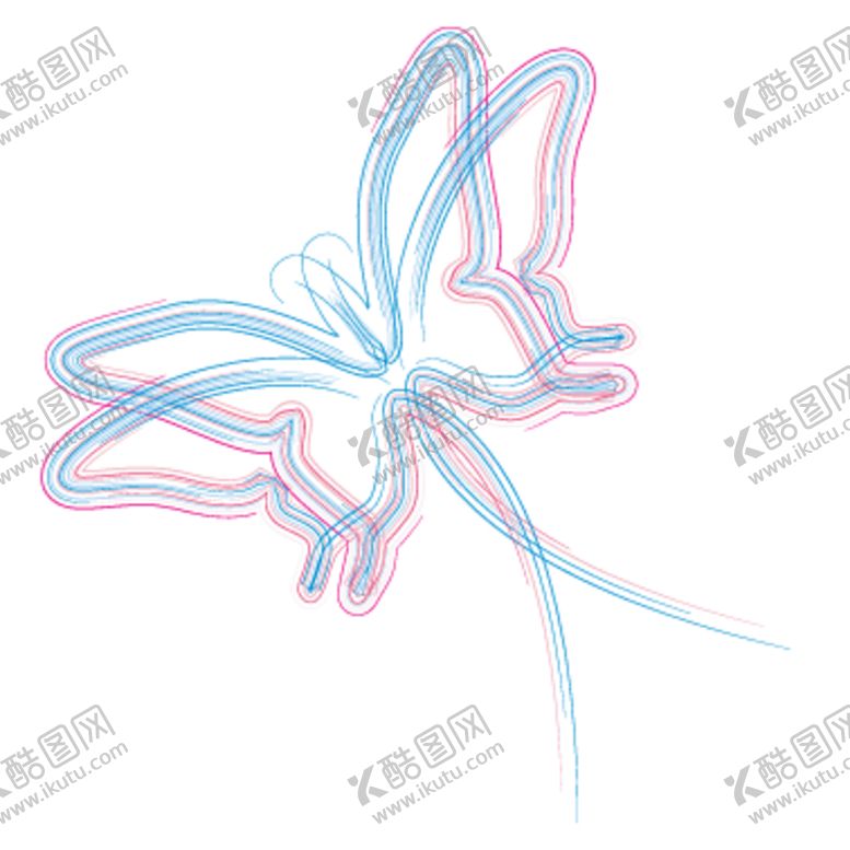 编号：61342112300839288645【酷图网】源文件下载-蝴蝶花纹矢量线条科技感炫酷