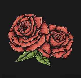 水彩画花包装素材玫瑰插画