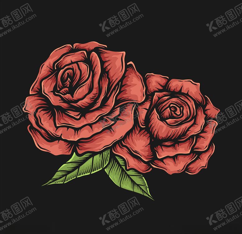 编号：61246309161731409791【酷图网】源文件下载-玫瑰插画