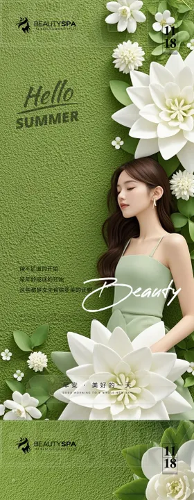 细胞医美早安花艺疗愈海报