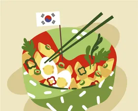 食物插画手绘小吃餐饮日本饭团甜品