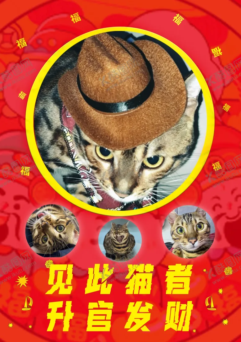 编号：79824801301435445969【酷图网】源文件下载-小猫发财彩页