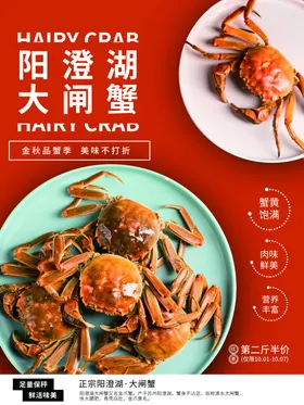 大闸蟹详情页宣传单美味活动