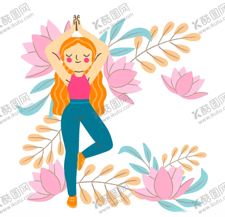 编号：77007606301754259587【酷图网】源文件下载-矢量瑜伽人物
