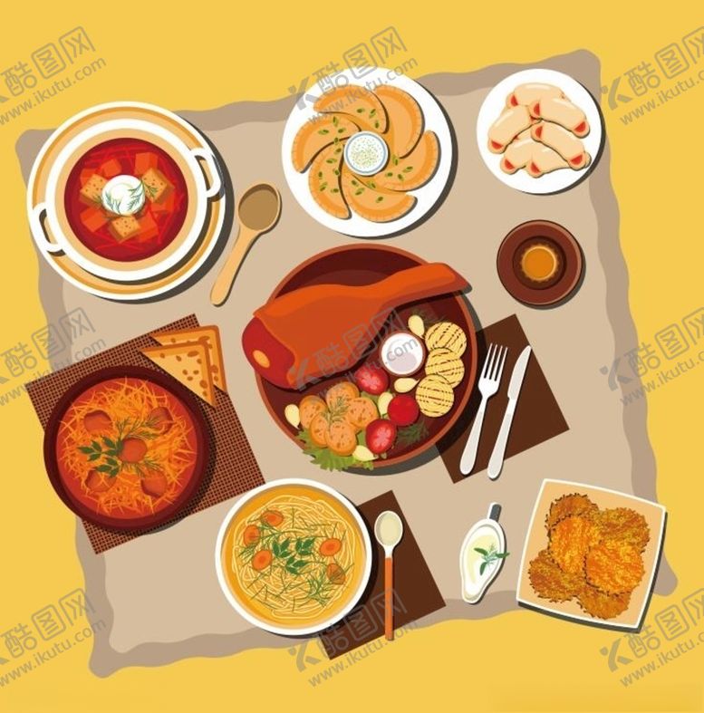 编号：63024307131201412063【酷图网】源文件下载-扁平化食物