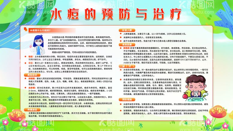 编号：19951302100808103582【酷图网】源文件下载-校园健康知识宣传栏水痘预防与治