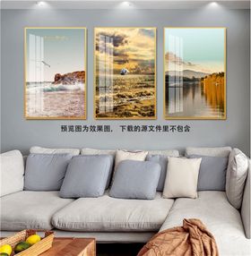 海边海景玄关装饰画