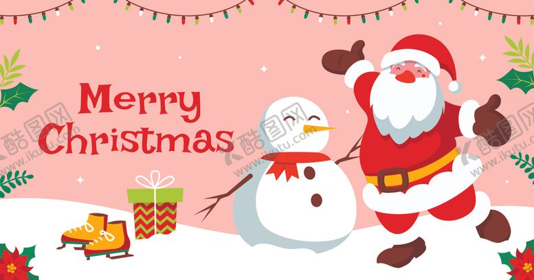 编号：61208804011946074419【酷图网】源文件下载-圣诞老人与雪人圣诞贺卡