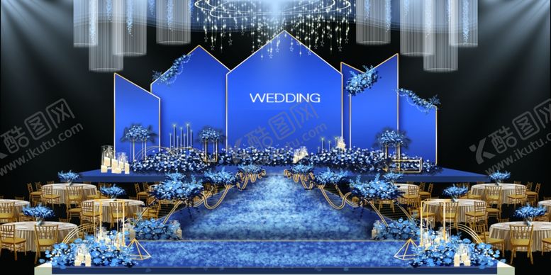 编号：85087210051041005466【酷图网】源文件下载-蓝色系婚礼设计背景