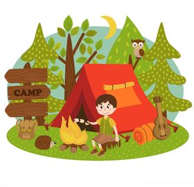 户外露营卡通图案设计